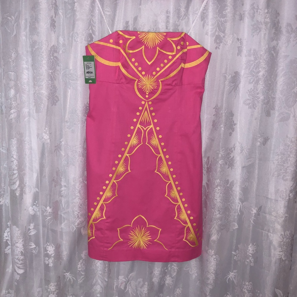 lilly pulitzer bowen dress hotty pink strapless